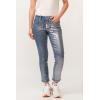 image:imageDEAR JOHN Blaire Straight Leg Jean Mid Rise Slim Fit Ankle Length Stretch DenimSilver Foil