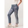 image:imageDEAR JOHN Blaire Straight Leg Jean Mid Rise Slim Fit Ankle Length Stretch DenimSilver Foil