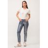 image:imageDEAR JOHN Blaire Straight Leg Jean Mid Rise Slim Fit Ankle Length Stretch DenimSilver Foil