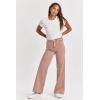 image:imageDEAR JOHN Fiona Wide Leg Womens Jeans MidRise Denim Full Inseam Raw CutOff Hem Comfort Stretch FitItalian Clay