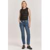 image:imageDEAR JOHN Playback Straight Leg Jeans Womens Low Rise Full Inseam Raw Hem Front Seam Detail DenimPhantom