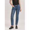 image:imageDEAR JOHN Playback Straight Leg Jeans Womens Low Rise Full Inseam Raw Hem Front Seam Detail DenimPhantom