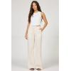 image:imageDEAR JOHN Brandy Trouser Pant High Rise Relaxed Straight Leg Clean Hem Comfort StretchCreamy Black