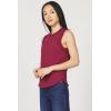 image:imageDEAR JOHN Zo Top Womens Cotton Crew Neck Sleeveless with Raw Edge DetailTibetan Red