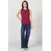 image:imageDEAR JOHN Zo Top Womens Cotton Crew Neck Sleeveless with Raw Edge DetailTibetan Red