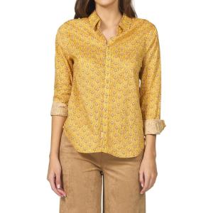 image:imageDEAR JOHN Lolita Womens Shirt Poplin ButtonUp Long SleeveMarigold Calico