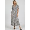 image:imageDEAR JOHN Graciela Relaxed Long Sleeve VNeck ButtonFront Maxi Dress for WomenBlack Pansey