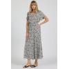 image:imageDEAR JOHN Graciela Relaxed Long Sleeve VNeck ButtonFront Maxi Dress for WomenBlack Pansey