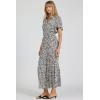 image:imageDEAR JOHN Graciela Relaxed Long Sleeve VNeck ButtonFront Maxi Dress for WomenBlack Pansey