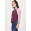 image:imageDEAR JOHN Kira Top Womens Relaxed Fit Long Sleeve Raglan Crew Neck Cotton BlouseFig Lilas