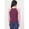 image:imageDEAR JOHN Kira Top Womens Relaxed Fit Long Sleeve Raglan Crew Neck Cotton BlouseFig Lilas