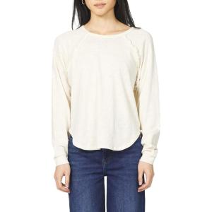 image:imageDEAR JOHN Kira Top Womens Relaxed Fit Long Sleeve Raglan Crew Neck Cotton BlouseWhitecap Gray