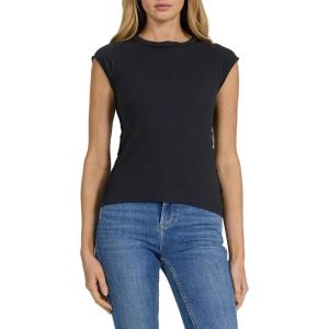 image:imageDEAR JOHN Kiyomi Womens Fitted Short Sleeve Top Crew Neck Raglan SleeveBlack