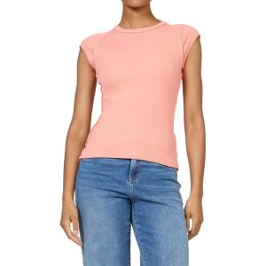 image:imageDEAR JOHN Kiyomi Womens Fitted Short Sleeve Top Crew Neck Raglan SleeveTerracotta