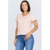 image:imageDEAR JOHN Vanya Short Sleeve Vee Neck Womens Slub Tee Knit Relaxed Fit ShirtPale Dogwood