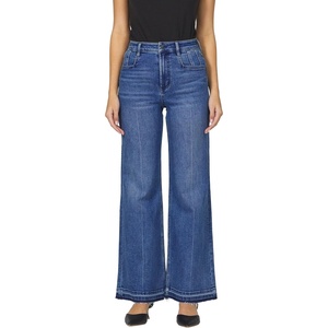 image:imageDEAR JOHN Holly Straight Leg Jeans for Women HighRise Dropped Hem Full Length Denim  Summerville  32
