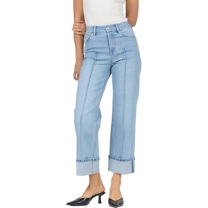 image:imageDEAR JOHN Holly Straight Leg Jeans Womens Straight Fit HighRise Cuffed Hem DenimBoulevard