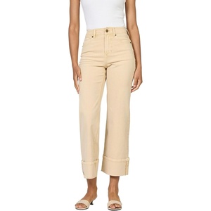 image:imageDEAR JOHN Holly Straight Leg Jeans Womens Straight Fit HighRise Cuffed Hem DenimMojave Desert