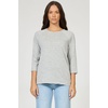image:imageDEAR JOHN Sonoma Tee Womens Relaxed Fit Slub Jersey Crew Neck 34 Sleeve TopHeather Grey