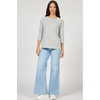 image:imageDEAR JOHN Sonoma Tee Womens Relaxed Fit Slub Jersey Crew Neck 34 Sleeve TopHeather Grey