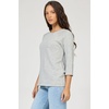 image:imageDEAR JOHN Sonoma Tee Womens Relaxed Fit Slub Jersey Crew Neck 34 Sleeve TopHeather Grey