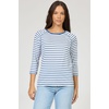 image:imageDEAR JOHN Sonoma Tee Womens Relaxed Fit Slub Jersey Crew Neck 34 Sleeve TopRiviera Stripe