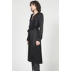 image:imageDEAR JOHN Galina Satin Shirt Dress Womens Long Sleeve Belted Button Front Midi Dress Luxe Fluid Silhouette  Black  XSmall