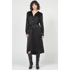 image:imageDEAR JOHN Galina Satin Shirt Dress Womens Long Sleeve Belted Button Front Midi Dress Luxe Fluid Silhouette  Black  XSmall