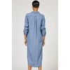 image:imageDEAR JOHN Galina Shirt Dress Womens Relaxed Fit Lyocell Button Front Long Sleeve Collared Midi Dress  Imperial Blue Stripe  XLarge