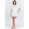 image:imageDEAR JOHN Jaelene Womens Mini Dress Relaxed Fit VNeck Flutter Sleeve Smocked WaistWhite