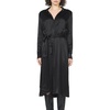 image:imageDEAR JOHN Galina Satin Shirt Dress Womens Long Sleeve Belted Button Front Midi Dress Luxe Fluid Silhouette  Black  XSmall