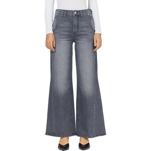 image:imageDEAR JOHN Celeste Womens High Rise Relaxed Fit Wide Leg Jeans Stretch Denim Clean HemEmp