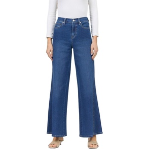 image:imageDEAR JOHN Celeste Womens High Rise Relaxed Fit Wide Leg Jeans Stretch Denim Clean HemModerat