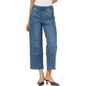 image:imageDEAR JOHN Della Womens High Rise Tapered Jeans Stretch Denim Clean Hem Moonglow Size Small