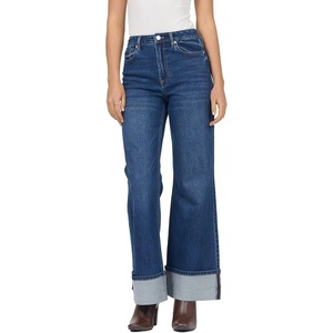 image:imageDEAR JOHN Fiona Womens High Rise Relaxed Fit Wide Leg Jeans Stretch Denim Cuffed Hem Castillion Size 24