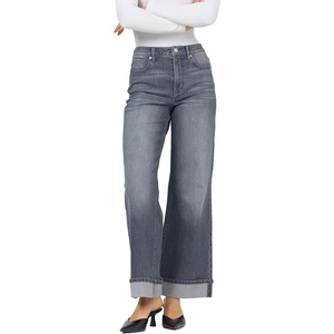 image:imageDEAR JOHN Fiona Womens High Rise Relaxed Fit Wide Leg Jeans Stretch Denim Cuffed Hem Empire Size 25
