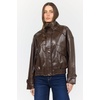 image:imageDEAR JOHN Greer Womens Long Sleeve Jacket GarmentWashed Finish Zip Front Shaved Chocolate Size Small