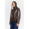 image:imageDEAR JOHN Greer Womens Long Sleeve Jacket GarmentWashed Finish Zip Front Shaved Chocolate Size XLarge
