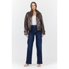 image:imageDEAR JOHN Greer Womens Long Sleeve Jacket GarmentWashed Finish Zip Front Shaved Chocolate Size XLarge