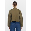 image:imageDEAR JOHN Rowen Womens Long Sleeve Jacket Stand Collar Stretch Fabric GarmentDyed Finish Button Front Olive Branch Size Medium