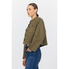image:imageDEAR JOHN Rowen Womens Long Sleeve Jacket Stand Collar Stretch Fabric GarmentDyed Finish Button Front Olive Branch Size Small