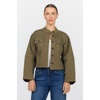 image:imageDEAR JOHN Rowen Womens Long Sleeve Jacket Stand Collar Stretch Fabric GarmentDyed Finish Button Front Olive Branch Size Small