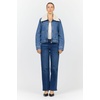 image:imageDEAR JOHN Waverly Womens Long Sleeve Jacket Removable Collar Stretch Fabric Quilted Lining Heirloom Blue Size Small
