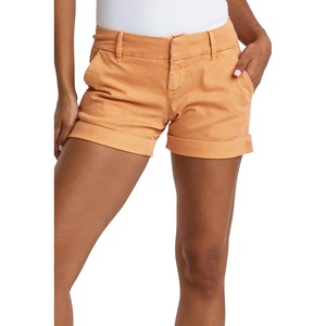 image:imageDEAR JOHN Hampton Shorts Womens Low Rise Trouser Leg Cuffed Hem Stretch Twill ShortApricot Crush