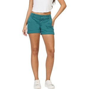 image:imageDEAR JOHN Hampton Shorts Womens Low Rise Trouser Leg Cuffed Hem Stretch Twill ShortMediterranea