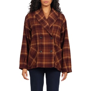 image:imageDEAR JOHN Marlow Womens Long Sleeve Jacket Clean Hem Plaid Pattern Ember Plaid Size XSmall
