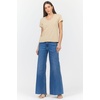 image:imageDEAR JOHN Vanya Short Sleeve Vee Neck Womens Slub Tee Knit Relaxed Fit ShirtDune