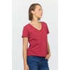 image:imageDEAR JOHN Vanya Short Sleeve Vee Neck Womens Slub Tee Knit Relaxed Fit ShirtGarnet