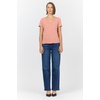 image:imageDEAR JOHN Vanya Short Sleeve Vee Neck Womens Slub Tee Knit Relaxed Fit ShirtRose Dawn