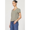 image:imageDEAR JOHN Vanya Short Sleeve Vee Neck Womens Slub Tee Knit Relaxed Fit ShirtVetiver